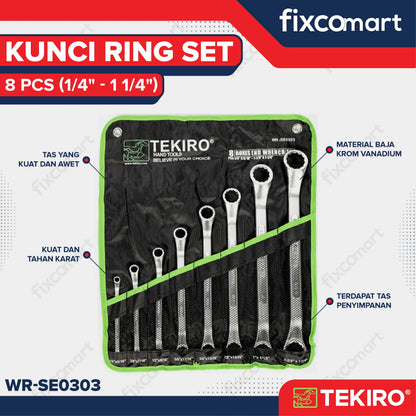 Tekiro Kunci Ring Set 8 Pcs 1/4 - 1 1/4 Inch / Kunci Ring Inch Set FIXCOMART