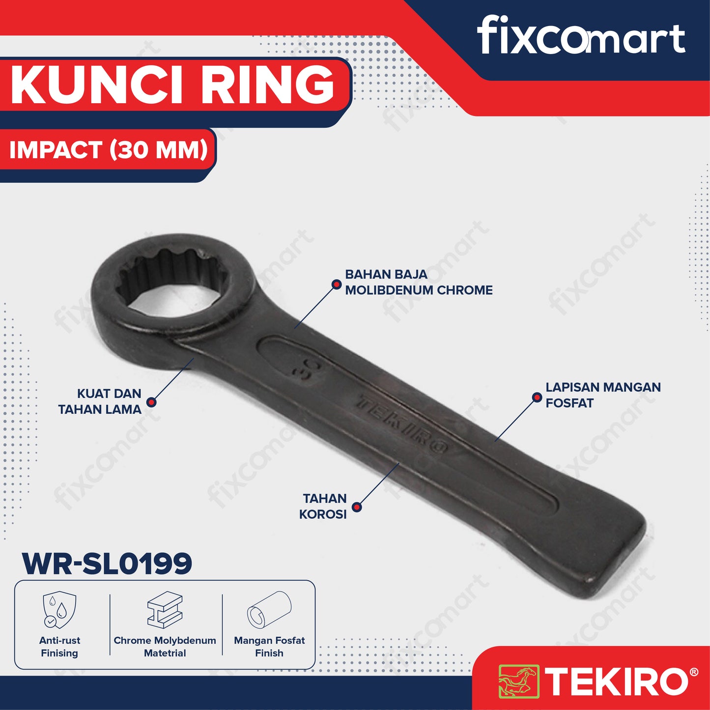 Tekiro Kunci L Panjang 5/16 inch / Hex Key Long