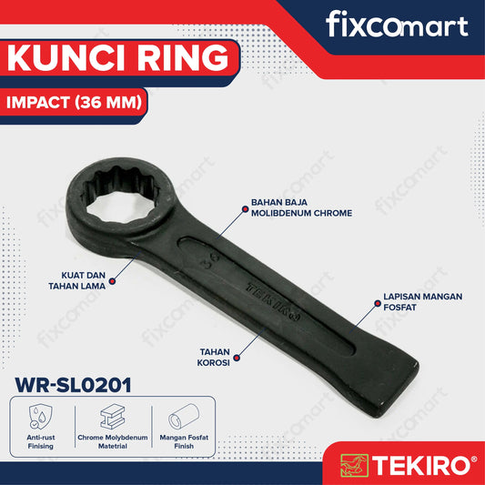 Tekiro Kunci Ring Impact 36 Mm / Tekiro Kunci Ring Pukul / Tekiro Slogging Wrench FIXCOMART