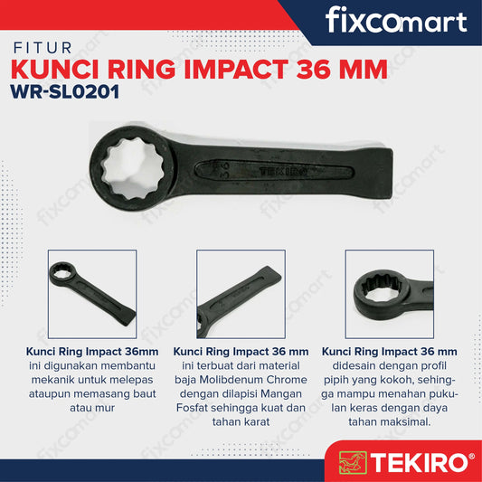 Tekiro Kunci Ring Impact 36 Mm / Tekiro Kunci Ring Pukul / Tekiro Slogging Wrench FIXCOMART