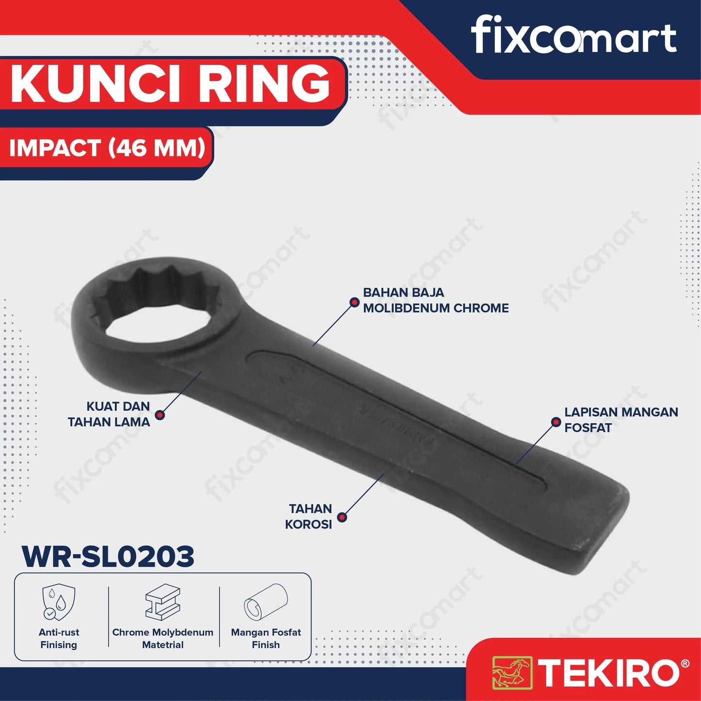 Tekiro Kunci Ring Pukul 49 mm / Kunci Ring Pukul / Tekiro Slogging Wrench FIXCOMART