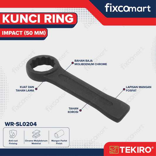 Tekiro Kunci Ring Ketok Pukul 50 mm / Tekiro Slogging Wrench 50 mm FIXCOMART