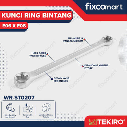 Tekiro Kunci Ring Bintang E6 X E8 / Tekiro Star Wrench FIXCOMART