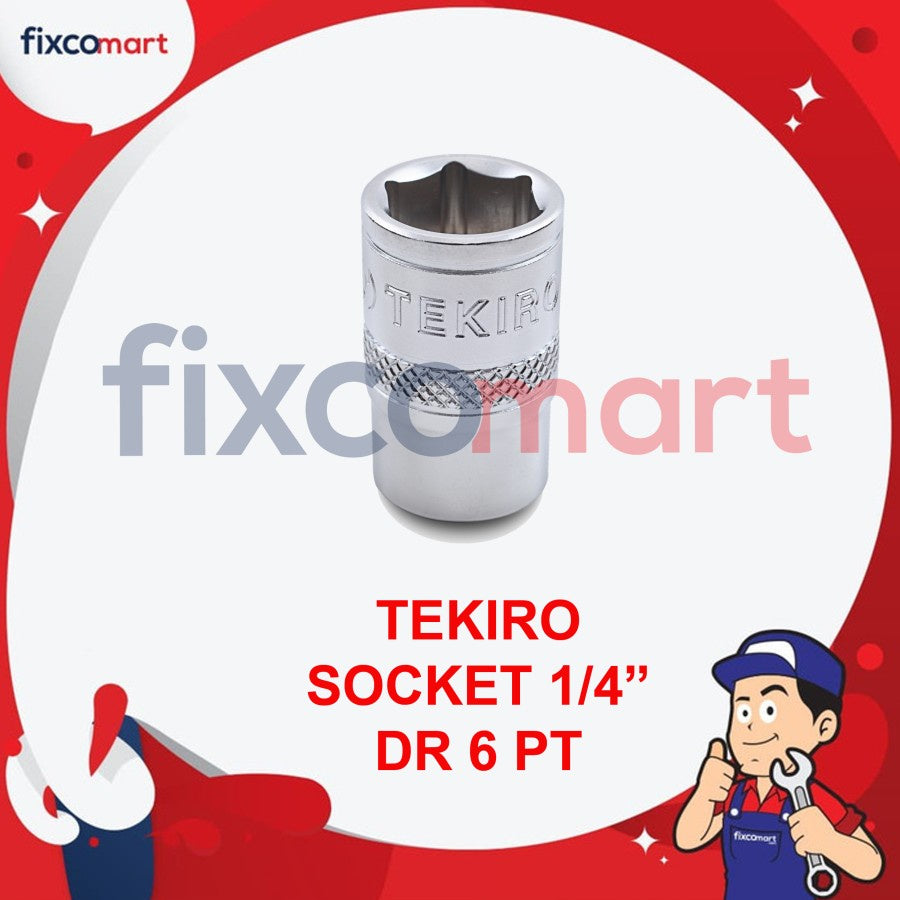 TEKIRO Socket 1/4" DR 6PT / Mata Sock 1/4" DR 6PT - 7 MM