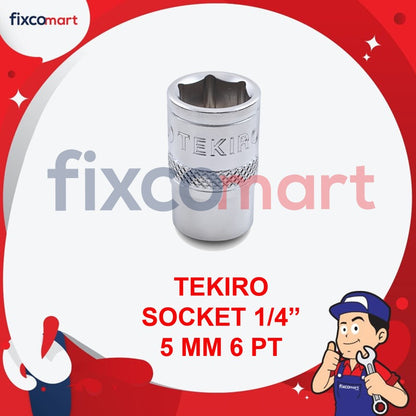 TEKIRO Socket 1/4" DR 6PT / Mata Sock 1/4" DR 6PT - 7 MM