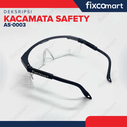 Fixcomart Kacamata Safety Pelindung Mata Anti Debu & Serpihan - Pelindung Mata Tukang & Proyek- Kacamata Kerja Tahan Benturan