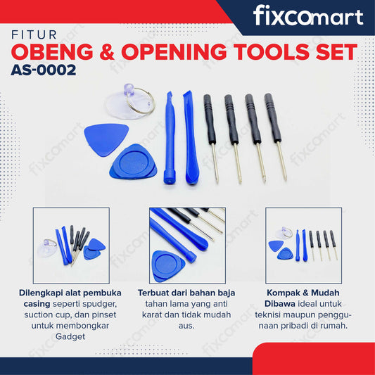 Fixcomart Obeng & Opening Tools Set - Obeng set IPHONE / ANDROID / ELEKTORNIK Obeng set mini  9 IN 1