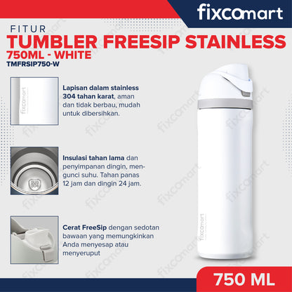 FIXCOMART TUMBLER STAINLESS 304 GAGANG 750ML - Botol Minum besar Menjaga suhu Panas dan Dingin portable BPA FREE STAINLESS  - Botol Minum 750ML