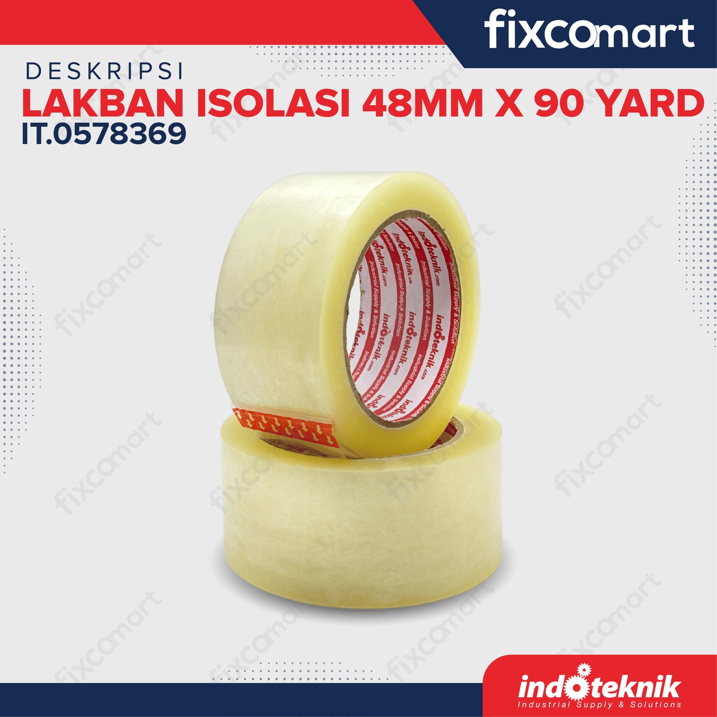 Lakban Isolasi Bening INDOTEKNIK Tape -  Alat Perekat Lakban Packing Lakban/Isolasi Kuat Lakban tebal Lakban 90 - 1000 Yard