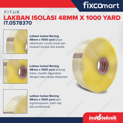 Lakban Isolasi Bening INDOTEKNIK Tape -  Alat Perekat Lakban Packing Lakban/Isolasi Kuat Lakban tebal Lakban 90 - 1000 Yard