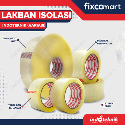 Lakban Isolasi Bening INDOTEKNIK Tape -  Alat Perekat Lakban Packing Lakban/Isolasi Kuat Lakban tebal Lakban 90 - 1000 Yard
