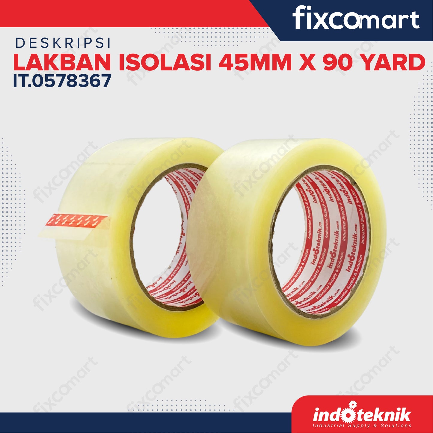 Lakban Isolasi Bening INDOTEKNIK Tape -  Alat Perekat Lakban Packing Lakban/Isolasi Kuat Lakban tebal Lakban 90 - 1000 Yard