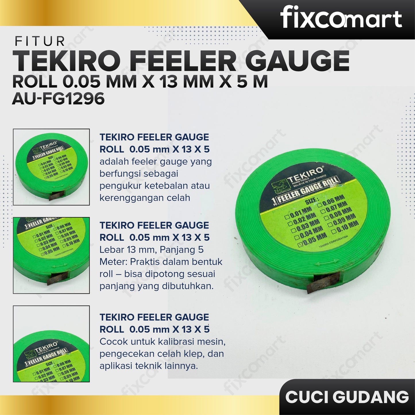 GARAGE SALE - TEKIRO Feeler Gauge Roll 0.05 Mm X 13 Mm X 5 M