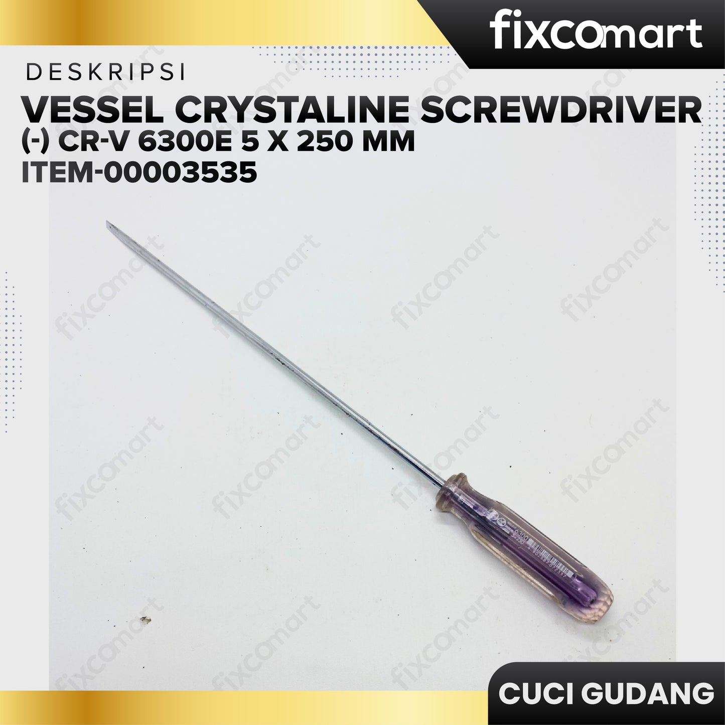 GARAGE SALE - Vessel Crystaline Screwdriver (-) CR-V 6300E 5 X 250 mm