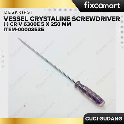 GARAGE SALE - Vessel Crystaline Screwdriver (-) CR-V 6300E 5 X 250 mm