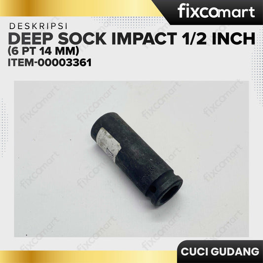 GARAGE SALE - GENIUS Deep Impact Socket 1/2 Inch 14 mm 6PT