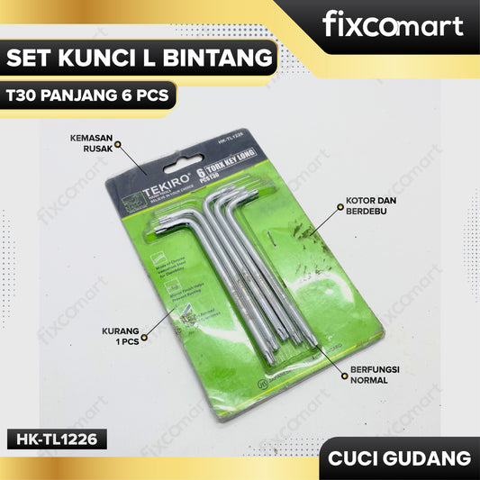 GARAGE SALE - TEKIRO Set Kunci L Bintang T 30 Panjang 6 Pcs