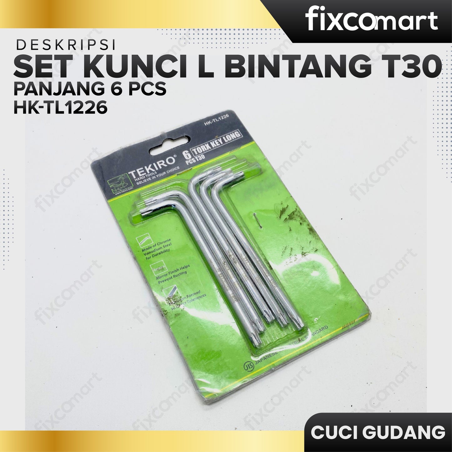 GARAGE SALE - TEKIRO Set Kunci L Bintang T 30 Panjang 6 Pcs
