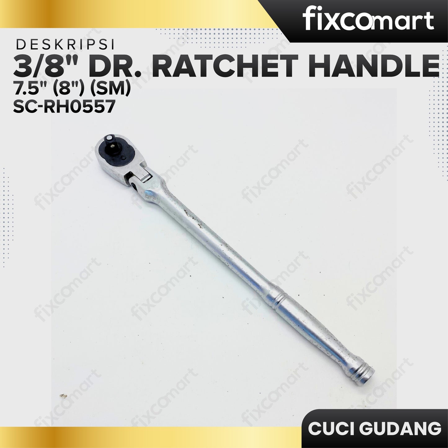 GARAGE SALE - TEKIRO 3/8" Dr. Ratchet Handle 7.5" (8") (Sm)
