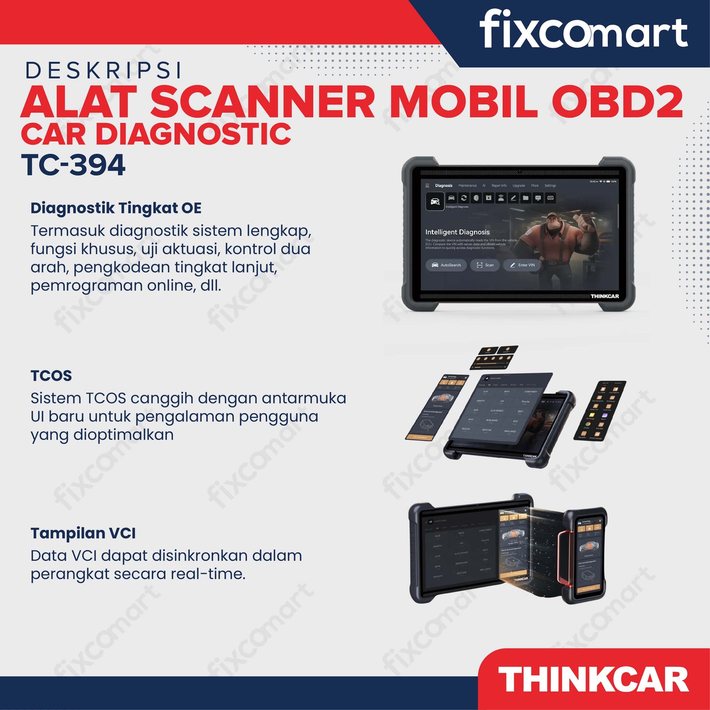 ThinkCar 394 Alat Scanner Mobil OBD2 Car Diagnostic - THINKCAR TC-394 – Alat Scanner Mobil OBD2 Profesional