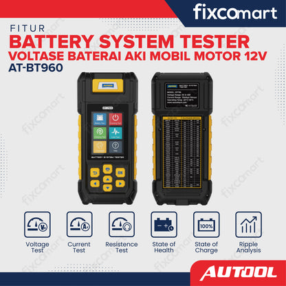 Autool BT760 Battery System Tester Tester Voltase Baterai Aki Mobil Motor 12V - AUTOOL AT-BT960 – Battery System Tester Voltase Baterai Aki Mobil Motor 12V