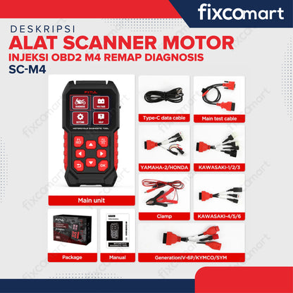 Alat Scanner Motor Injeksi OBD2 M4 Remap Diagnosis SC-M4 - Alat Scanner Motor Injeksi OBD2 M4 Remap Diagnosis