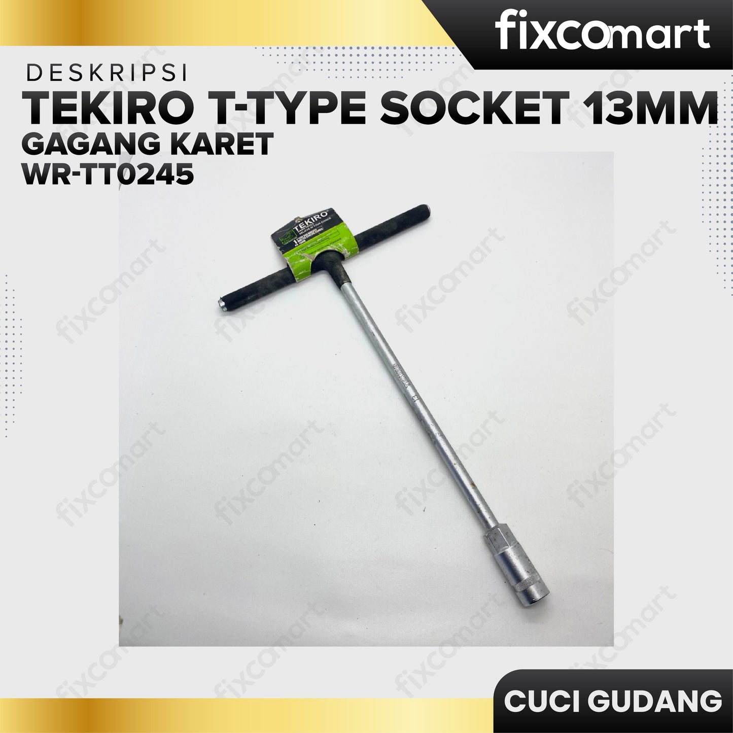 GARAGE - TEKIRO T-Type Socket 13 Mm Gagang Karet