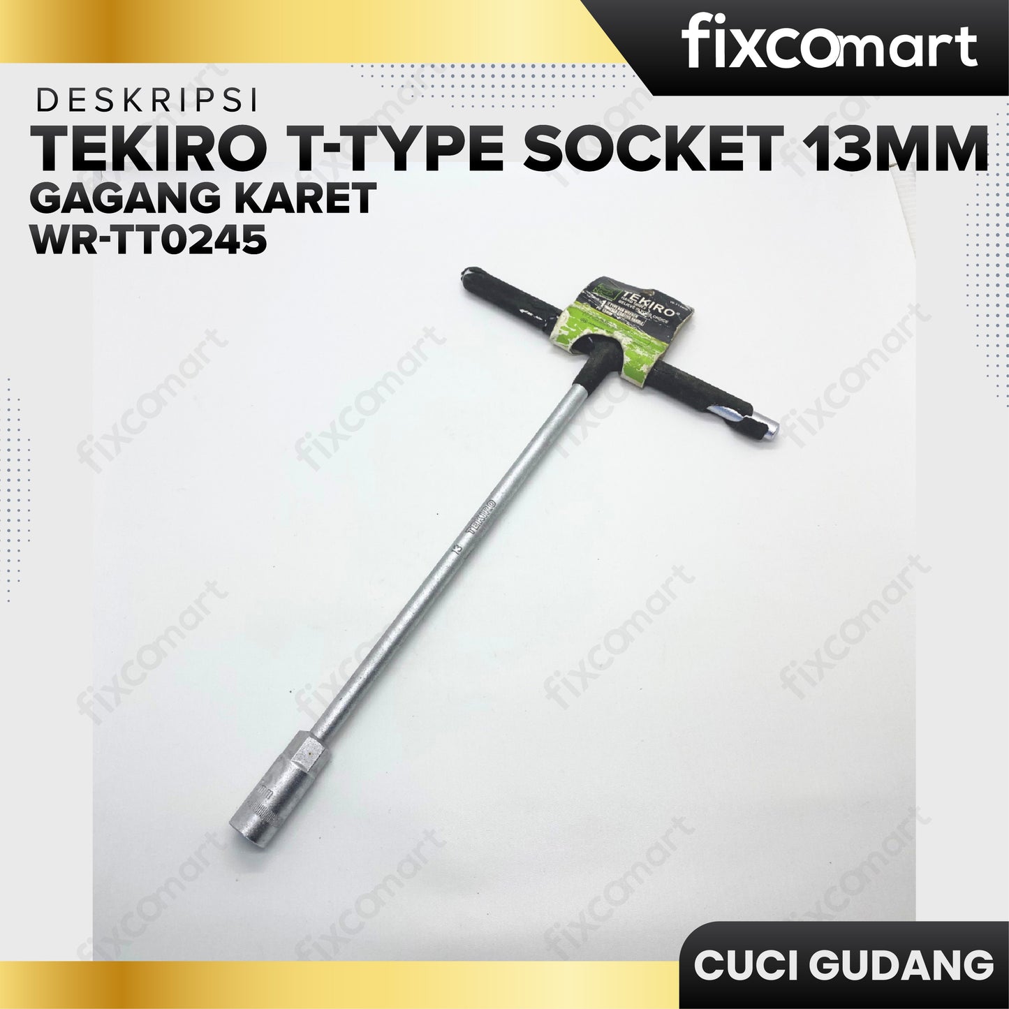 GARAGE - TEKIRO T-Type Socket 13 Mm Gagang Karet