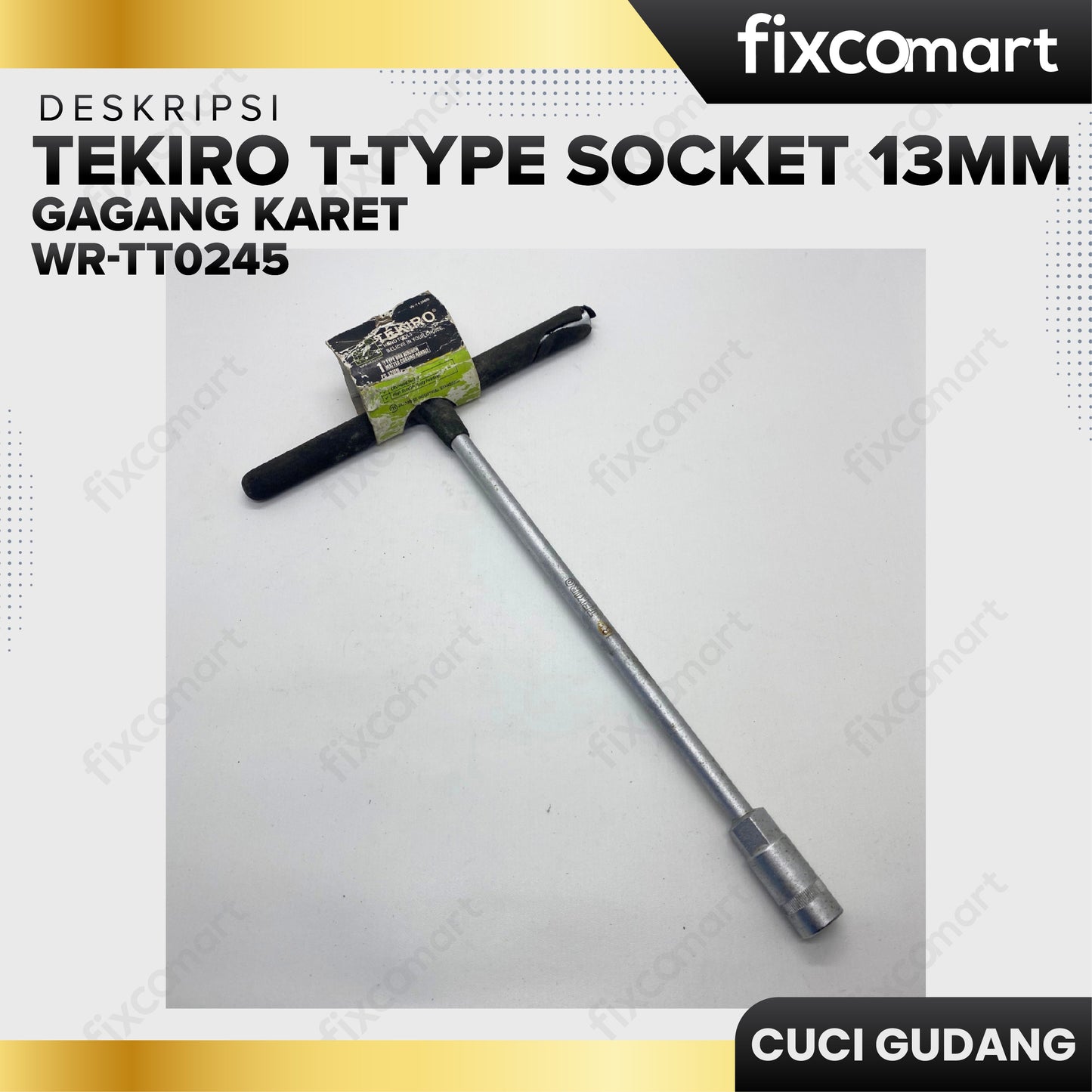 GARAGE - TEKIRO T-Type Socket 13 Mm Gagang Karet