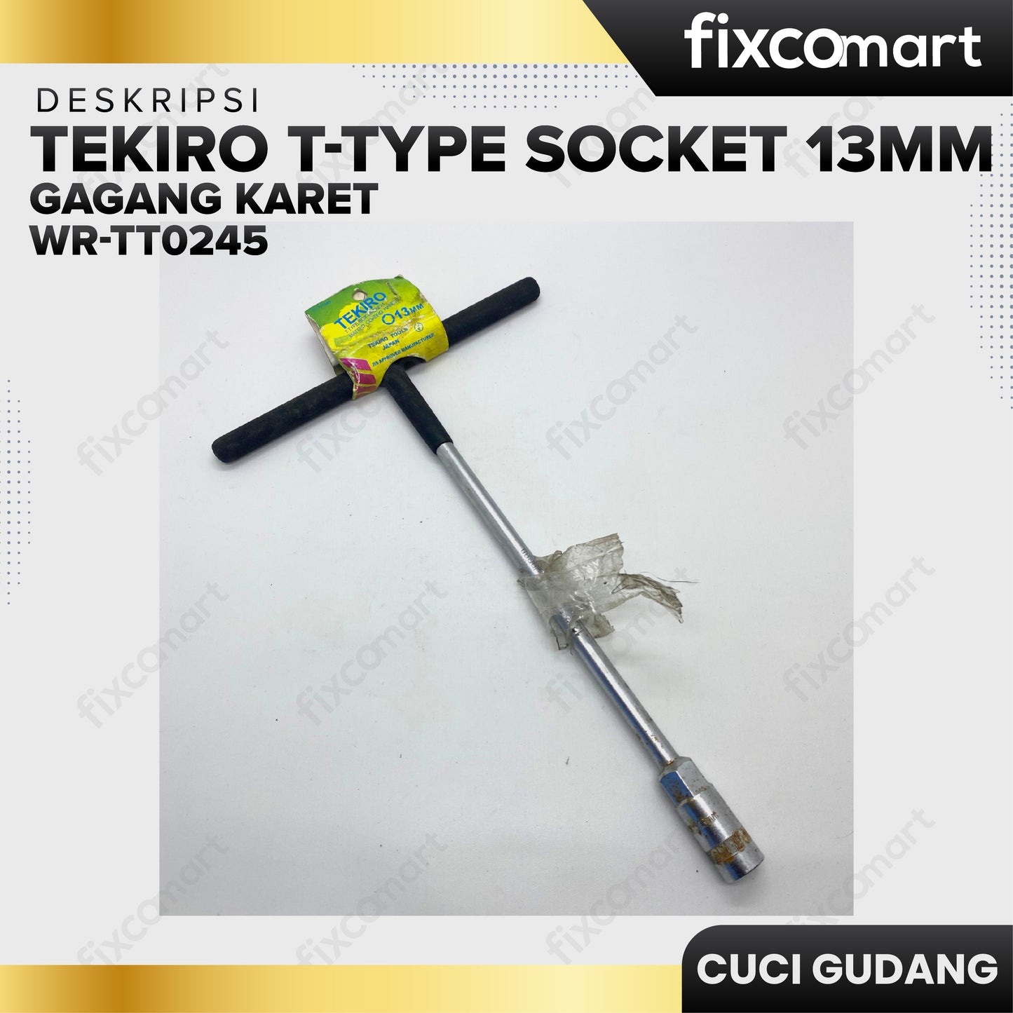 GARAGE - TEKIRO T-Type Socket 13 Mm Gagang Karet