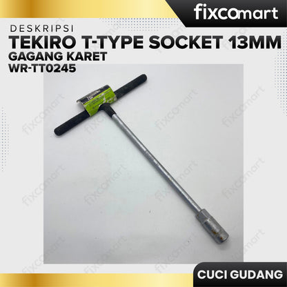 GARAGE - TEKIRO T-Type Socket 13 Mm Gagang Karet