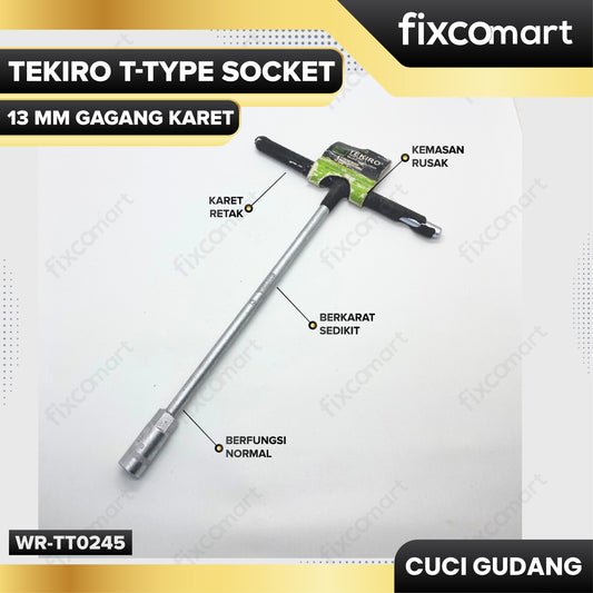 GARAGE - TEKIRO T-Type Socket 13 Mm Gagang Karet