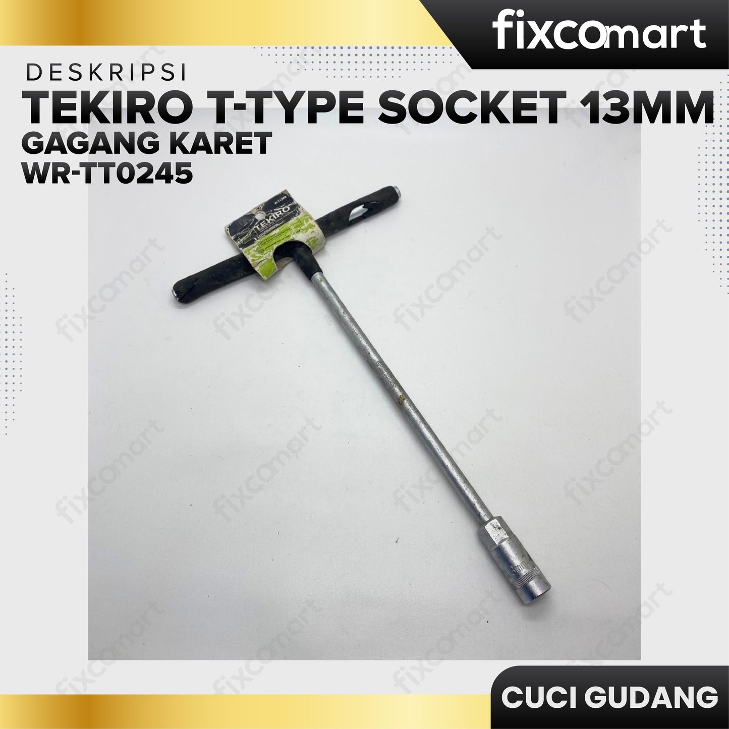 GARAGE - TEKIRO T-Type Socket 13 Mm Gagang Karet