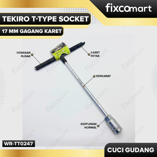 GARAGE SALE - TEKIRO T-Type Socket 17 Mm Gagang Karet
