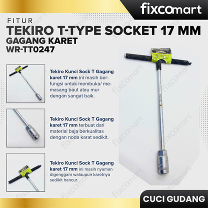 GARAGE SALE - TEKIRO T-Type Socket 17 Mm Gagang Karet