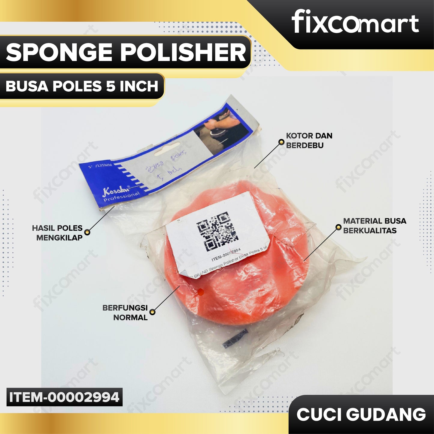 GARAGE SALE - NO BRAND Sponge Polisher Busa Poles 5 Inch