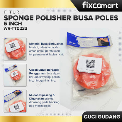 GARAGE SALE - NO BRAND Sponge Polisher Busa Poles 5 Inch