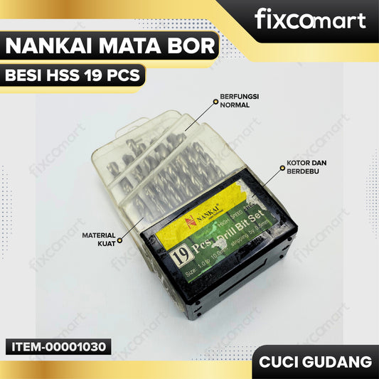 GARAGE SALE - NANKAI Mata Bor Besi HSS 19 Pcs / DRILL BIT SET
