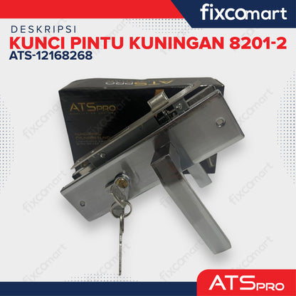 KUNCI PINTU ATS PRO CYL. KUNINGAN 8201-2 (SN/CP) - Set Kunci Pintu ATS PRO