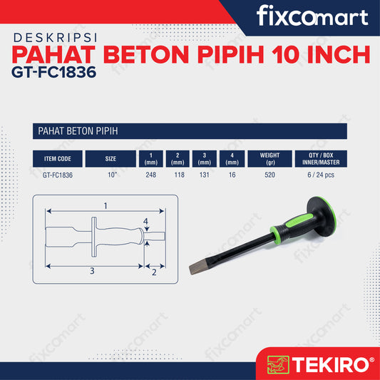 TEKIRO Pahat Beton Pipih 10"