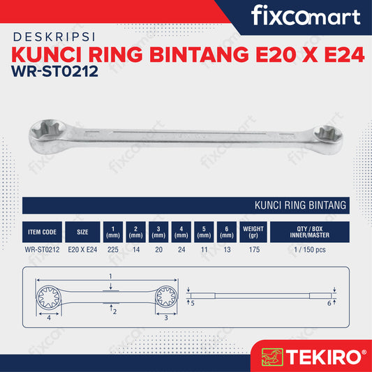 TEKIRO Kunci Ring Bintang E20 x E24