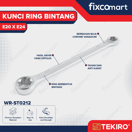 TEKIRO Kunci Ring Bintang E20 x E24