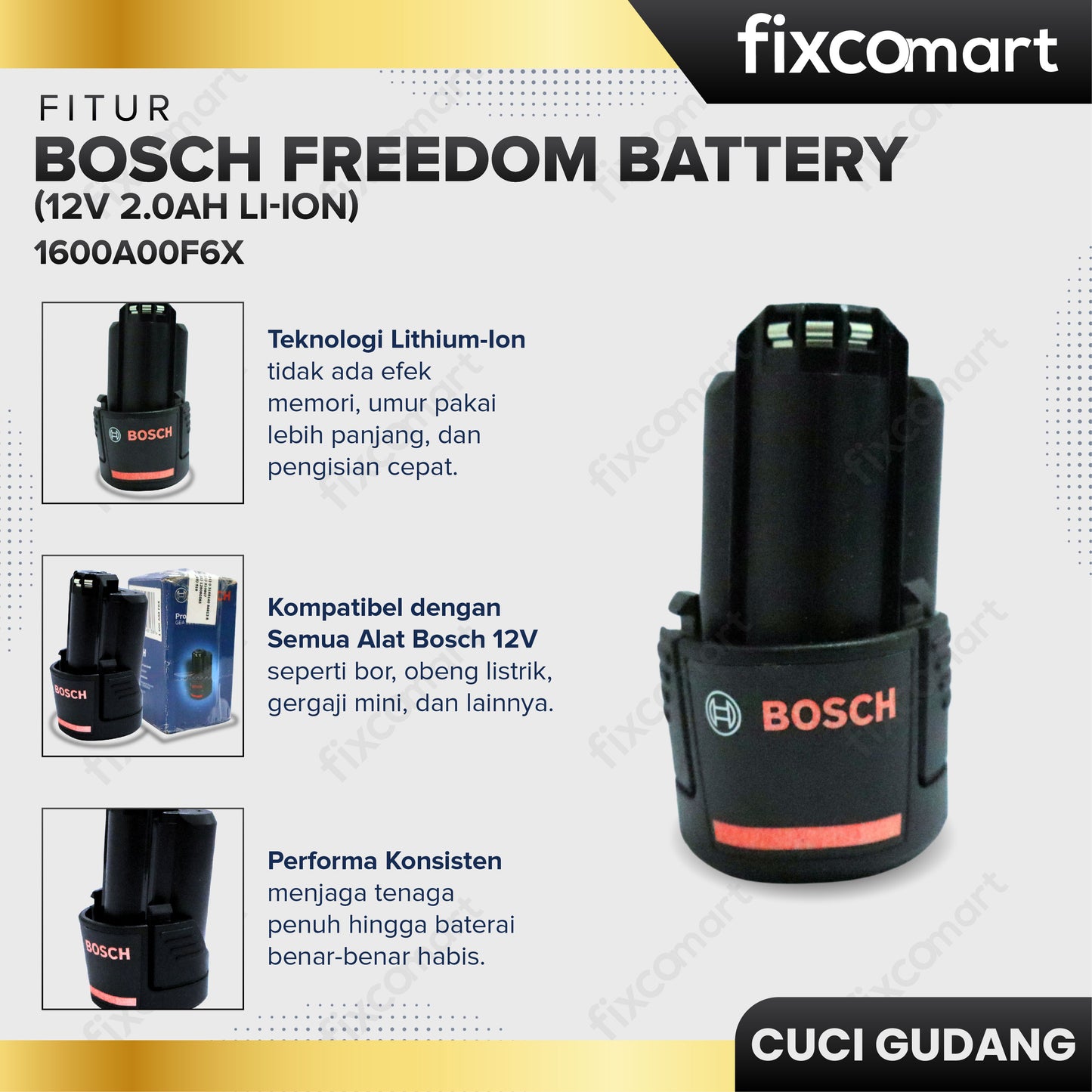 GARAGE SALE - BOSCH Freedom Battery (12V 2.0Ah LI-ION)
