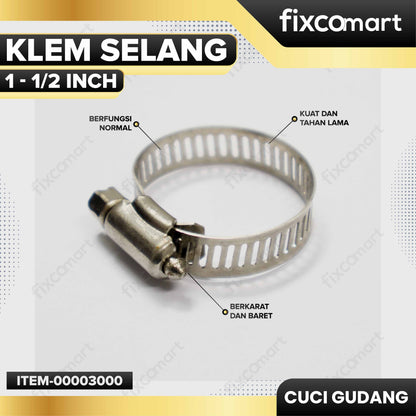 GARAGE SALE - NO BRAND Klem Selang 1 - 1/2"