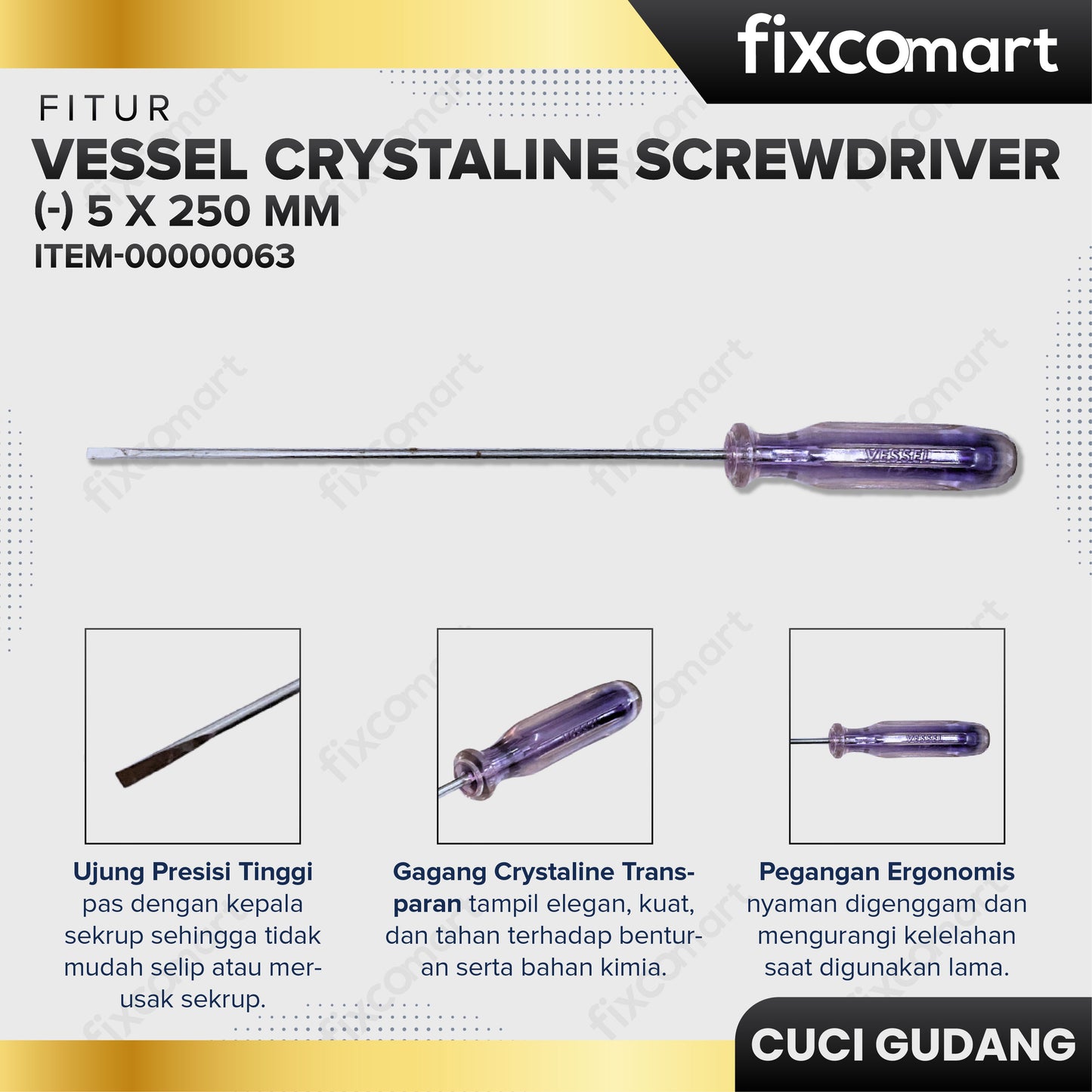 GARAGE SALE - Obeng Minus / Vessel 6300 5 x 250 mm / Obeng Kristal