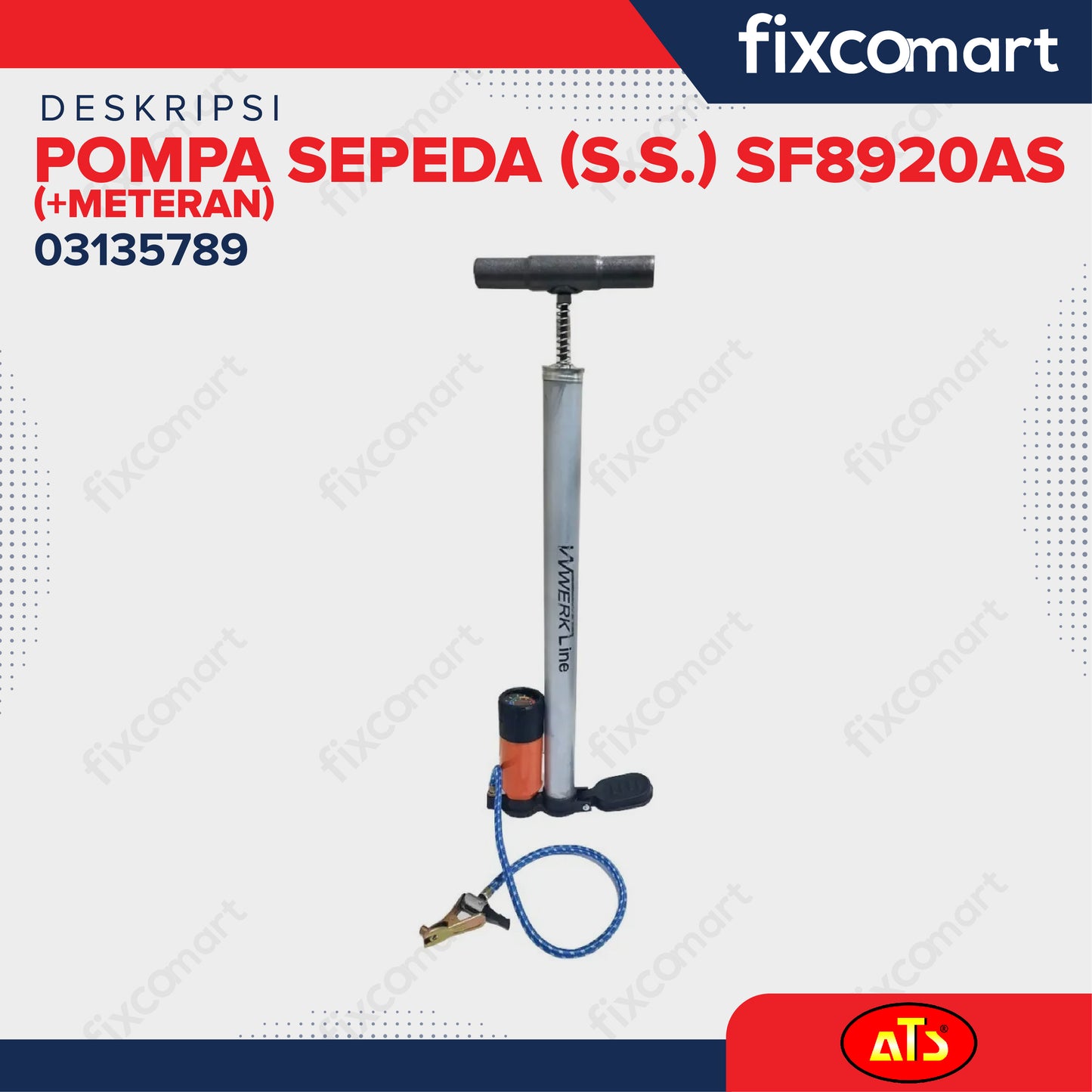 POMPA SEPEDA WERKLINE (S.S.) SF8920AS (METERAN)