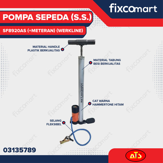 POMPA SEPEDA WERKLINE (S.S.) SF8920AS (METERAN)
