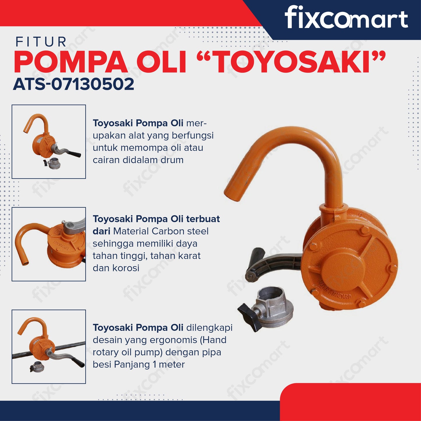 POMPA OLI TOYOSAKI  - Toyosaki Pompa Oli Manual Tangan Pompa Drum Minyak