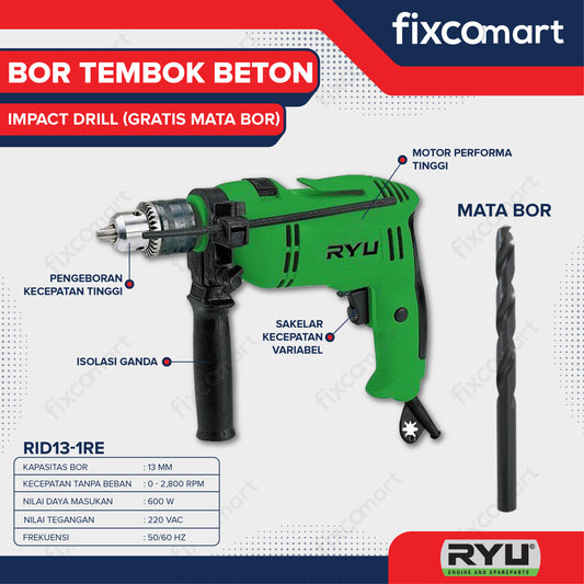 RYU IMPACT DRILL RID13-1RE FREE MATA BOR