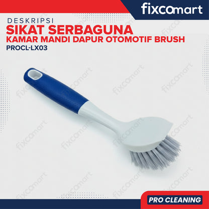 Fixcomart Pro Cleaning  Sikat Pembersih Serbaguna - Sikat Kamar Mandi & Dapur  Bulu Nilon Kuat Anti Slip - Sikat Otomotif Dapur Kamar Mandi
